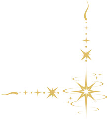 Wall Mural - Celestial magic border. Mystic ornament with sun and stars. Astrology corner element and elegant divider with spiritual symbols. Vintage decoration with esoteric signs.