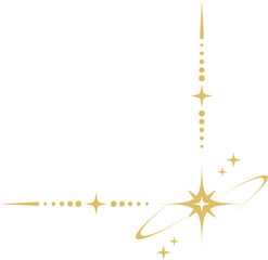 Wall Mural - Celestial magic border. Mystic ornament with sun and stars. Astrology corner element and elegant divider with spiritual symbols. Vintage decoration with esoteric signs.