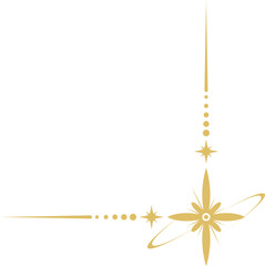 Wall Mural - Celestial magic border. Mystic ornament with sun and stars. Astrology corner element and elegant divider with spiritual symbols. Vintage decoration with esoteric signs.