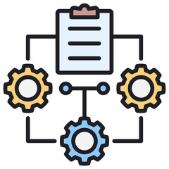 Poster - Document Management Lineal Color Icon