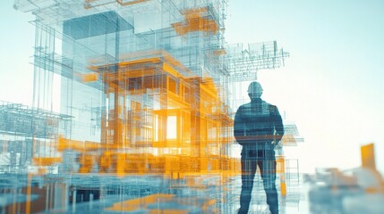 Poster - Modern Engineering Illustration of Future Building Development
