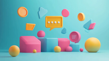 Poster - Abstract background with geometric shapes for social media marketing and communication design concept