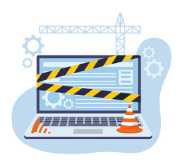 Website under maintenance work and construction - vector illustration for landing page of website.