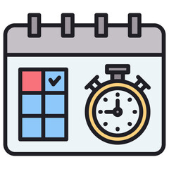 Poster - Deadline Lineal Color Icon