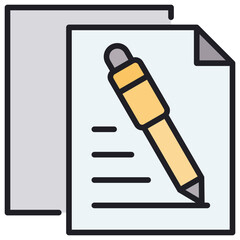 Poster - Edit Document Lineal Color Icon