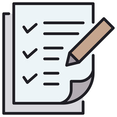 Poster - Checklist Lineal Color Icon