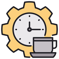 Poster - Break Time Lineal Color Icon