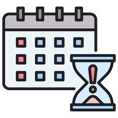 Poster - Deadline Lineal Color Icon