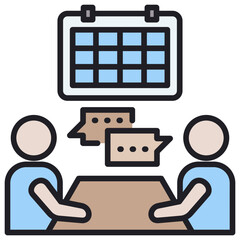 Poster - Meeting Lineal Color Icon