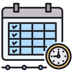Poster - Schedule Lineal Color Icon