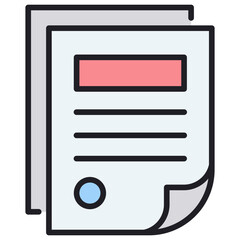 Poster - Document Lineal Color Icon