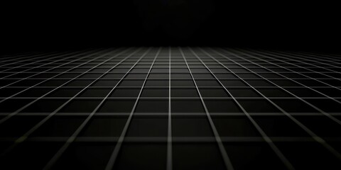 Poster - A black and white photo of a room with a black background and white squares