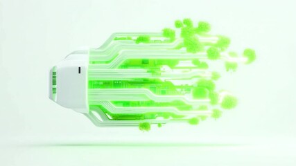 Poster - Electric Circuit Innovation: A futuristic rendering shows a glowing electric car circuit, symbolizing the advent of green technology.