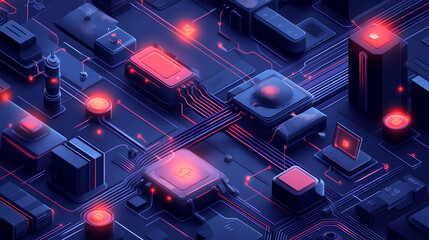 Poster - Abstract technology background with circuit board futuristic innovation and motherboard design