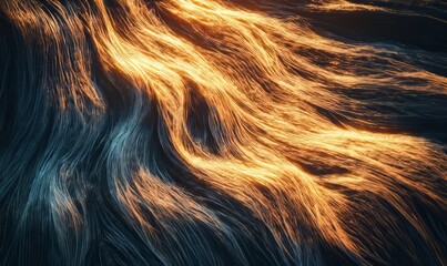 Leinwandbilder - Abstract Golden Waves: A Digital Art Masterpiece