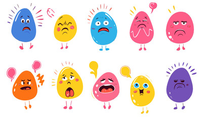 Poster - Colorful Emotional Stickers for Children's Mood Diary in Flat Vector Style