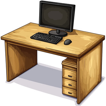 office desk with computer