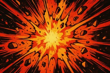 Poster - Dynamic Comic Style Explosion Background Illustration for Art