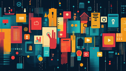 Poster - Abstract technology digital network connection background vector illustration design art work