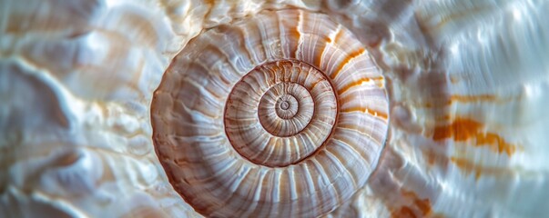 Poster - Close up of a seashell showing its spiral pattern