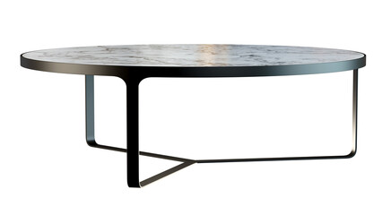 Aufkleber - Round metal coffee table isolated on transparent background. 3D render.