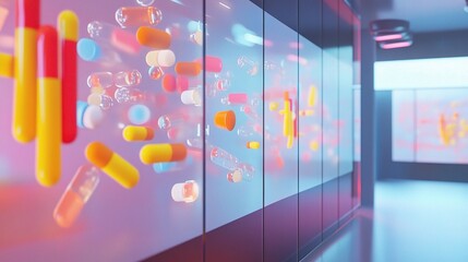 Poster - Futuristic Medical Lab with Innovative Drug Development and AI Integration