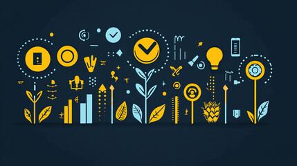 Poster - Business strategy growth concept vector illustration for marketing and development success design