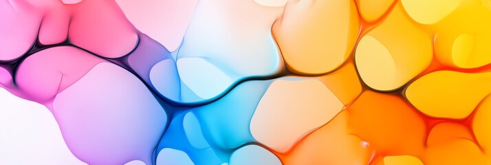 Aufkleber - Abstract Colorful Fluid Art Design - Vibrant abstract featuring flowing colors of pink, blue, and orange creating a dynamic and energetic design. Perfect for backgrounds or design projects