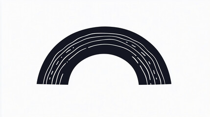 Poster - Minimalist black and white rainbow arc design graphic vector illustration simple modern art print decor