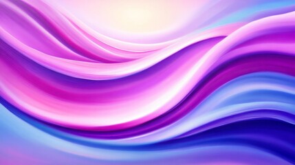 Poster - Abstract Flowing Hues: Purple Pink and Blue Undulations - Soft, undulating waves of purple, pink, and blue create a dreamy, abstract flow. Symbolizing serenity, fluidity, energy, transition