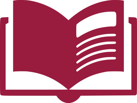 Maroon and White Flat 2D Book Icon Pack Versatile Book Icon Set for Educational Platforms and Reading Apps, Transparent Background Book Icon Collection