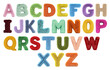 © Mars - Vibrant uppercase letters made of fluffy, furry textures in various colors, neatly arranged on a white background