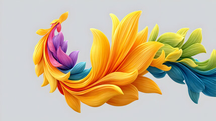 Poster - Dynamic Abstract 3D Render of Colorful Flowing Forms in Motion
