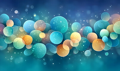 Poster - Stunning Blue Bokeh Abstract Background for High-Quality Designs