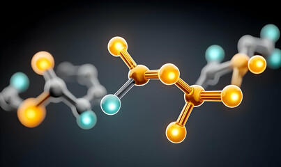 Poster - Abstract Representation of Futuristic Technology and Molecular Structures
