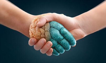 Poster - Creative Handshake Between Two Diverse Hands Representing Partnership