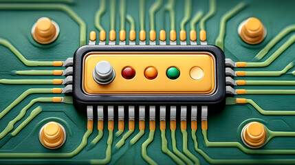 Poster - High-Quality Close-Up of Detailed Circuit Board with Colorful Components