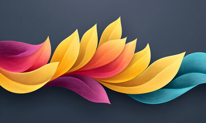 Poster - Sophisticated Modern Design Background with Colorful Leaf Patterns