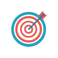 Poster - Target with Arrow Icon Illustrating Goals, Focus, Accuracy