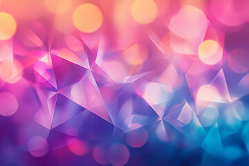 Poster - Abstract Background with Geometric Shapes and Bokeh Lights in Vibrant Colors