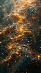 Poster - Abstract visualization of interconnected nodes across a world map illustrating global business networks and partnerships