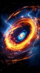Poster - vibrant abstract representation of a supernova explosion with dynamic light effects and rich colors 