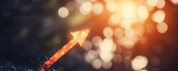 Poster - Red arrow pointing up representing growth and success