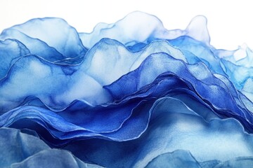 Fototapete - Intricate blue abstract design flowing like water with shimmering details that capture the essence of tranquility and depth