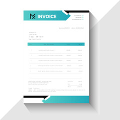  Modern & Clean Invoice Layout template design
