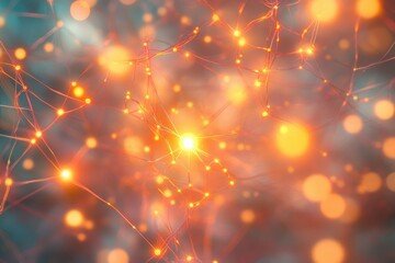 Poster - An artistic rendition of neural networks, showcasing connectivity and bright, glowing nodes in an abstract, science-inspired design.