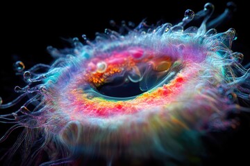 Poster - A swirling vortex of vibrant colors creates a mesmerizing, ethereal spectacle against the dark backdrop.