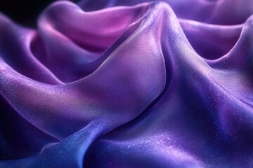 Poster - Abstract image of smooth, flowing fabric in shades of purple, lilac, and blue with subtle sparkles.