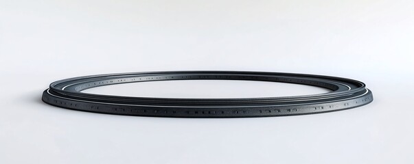Poster - Black circular metallic object with numbers resting on white surface