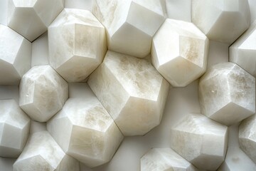 Aufkleber - Collection of smooth, polished stone cubes arranged in pattern showcasing natural variations in texture and color